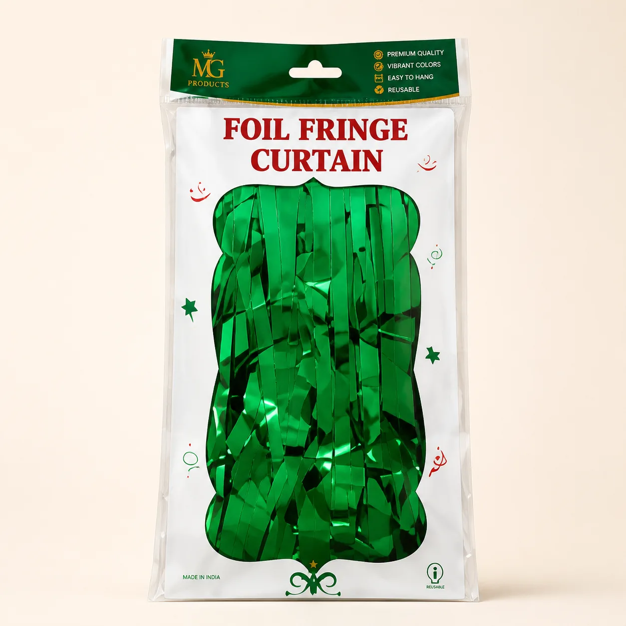 Green Foil Fringe Curtain