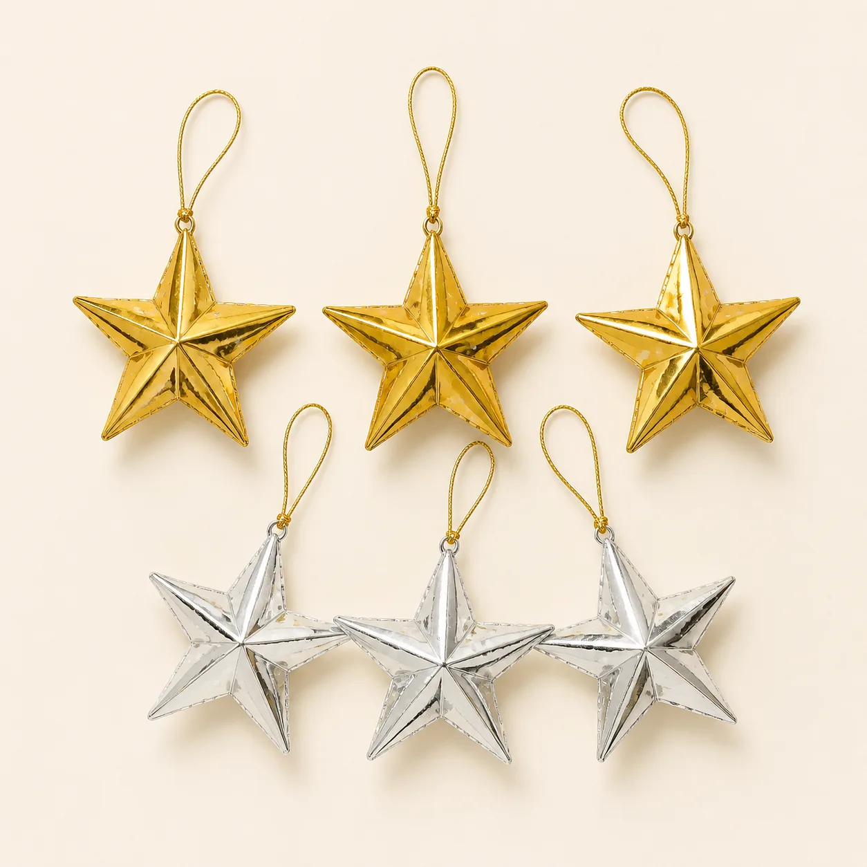 Metallic Star Hanging Set