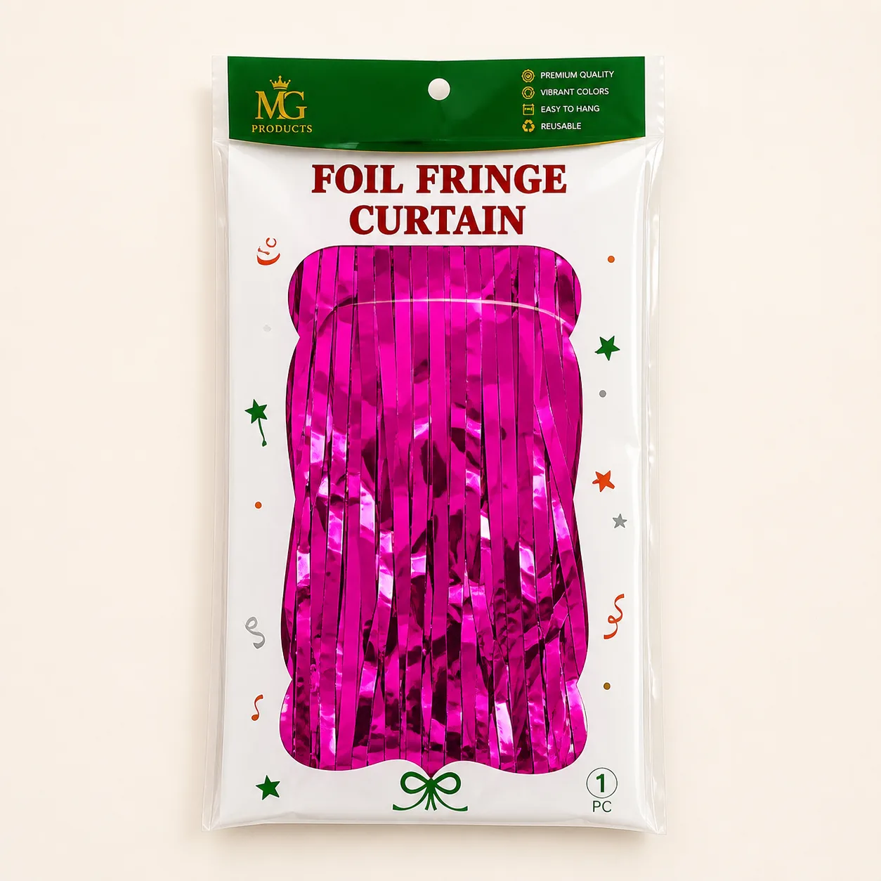 Pink Foil Fringe Curtain