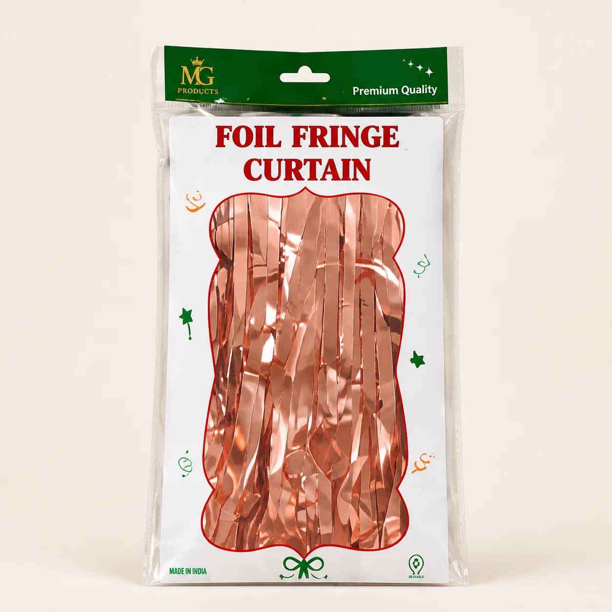 Rose Gold Foil Fringe Curtain